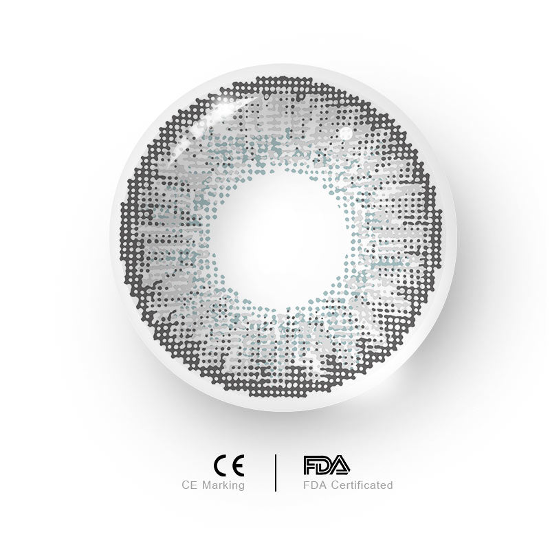 3-tone Pure Grey Colored Contact Lenses