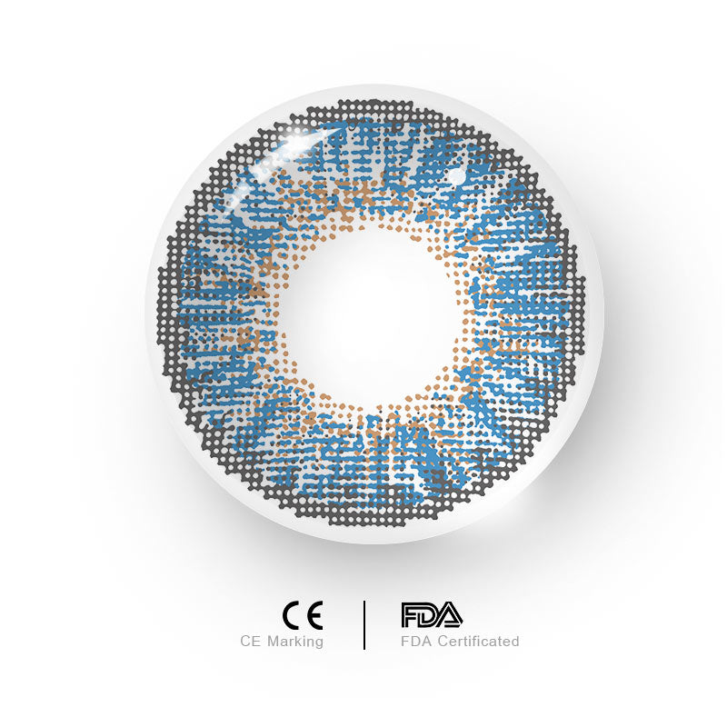 3-tone Royal Blue Colored Contact Lenses