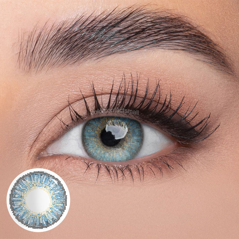 3-tone Sky Blue Colored Contact Lenses